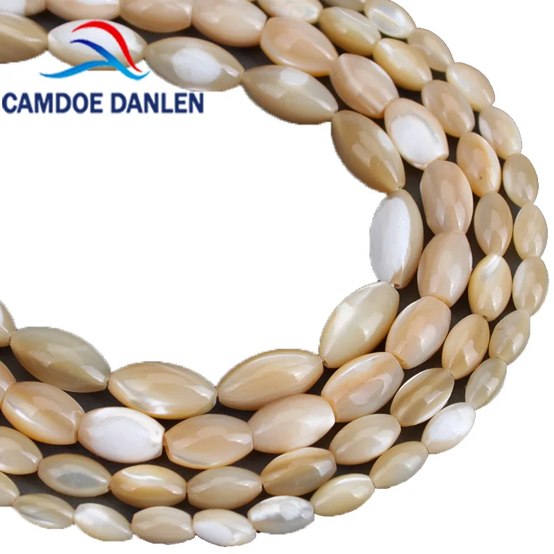 CAMDOE DANLEN натуральная оболочка рисовой формы коричневый трохус Топ оболочки камень Бусины Подходят DIY Ожерелье нить 15 ''бусины для изготовления ювелирных изделий