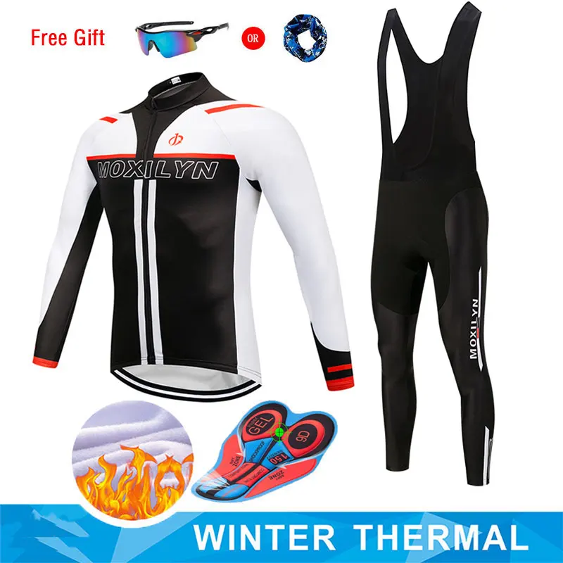 Зимний комплект из Джерси для велоспорта, теплая флисовая одежда для горного велосипеда, одежда для велоспорта, Майо Ropa Ciclismo, Мужская велосипедная одежда из белого флиса