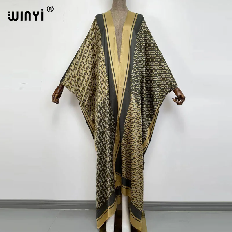 

WINYI holiday Oversized Beach Kimono With Sashes Bohemian Vintage Slim Sexy Long Cardigan Women Sleeve sukienka Fringe Cover-Up