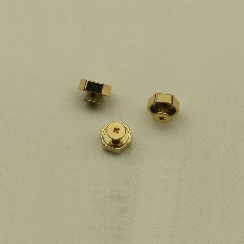 XUNZHE 20 штук 11,5*7*4,5 мм золотистые шестигранные винтовые заклепки DIY ручной работы кожаные сумки украшения Нижняя Пряжка ноги шпильки кожаный винт