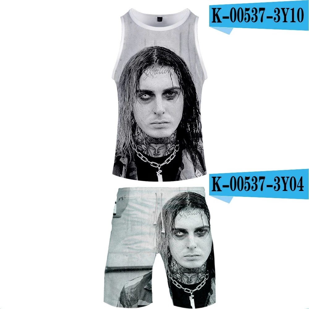 Ghostemane/комплект из двух предметов с 3D принтом; модные летние футболки с короткими рукавами+ повседневные шорты; Лидер продаж года; уличная одежда - Цвет: Бежевый