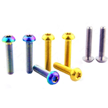 

6 PCS M5 x 10 12 25mm for Car Motorcycle Bicycle Modified Gold Color Truss Torx Head Titanium Screw Titanium Fastener