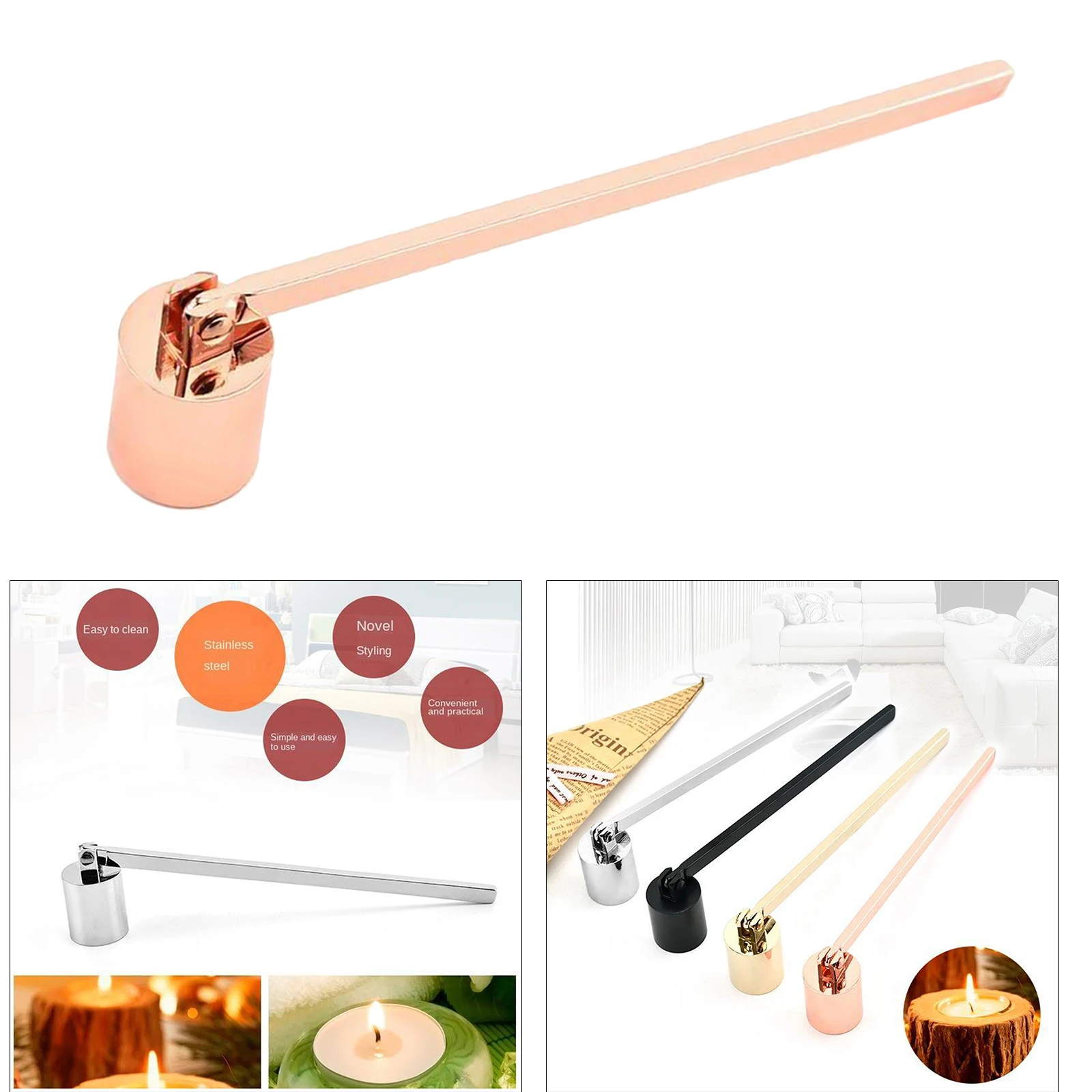 Candle Snuffer Stainless Steel Candle Accessory Safely Extinguish Candle 19.3cm