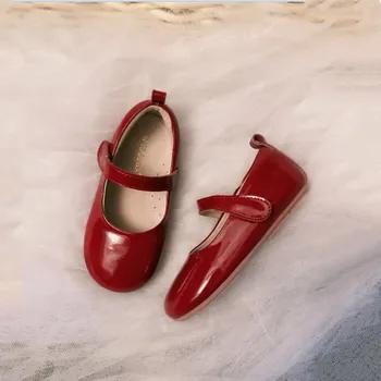

Tick Tok 2020 New Hot Sale Children Genuine Leather Thin Shoes Baby Girl First Layer Cowhide Patent Leather Baby Princess Shoes