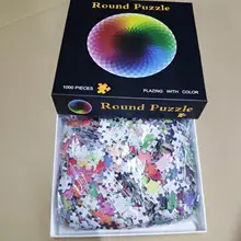 

1000Pcs Puzzle Gradient Color Self Assembly Round Jigsaw DIY Rainbow Kids Educational Toy for Parent-child Activities
