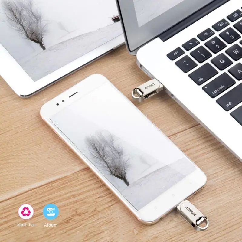 EAGET CU30 портативный металлический флеш-накопитель USB 3,0 карта памяти мобильный телефон OTG Тип C ручка привода Мини U диск