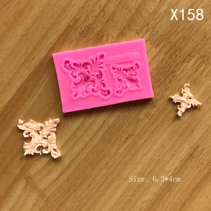 X158 Горячая DIY Ремесло винтажный рельеф границы кружева силиконовые формы глина 3D паста Форма скульптура гончарная Керамика инструменты - Цвет: X158