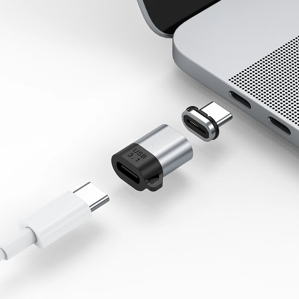 Магнитный адаптер USB C 100 Вт 24 контакта быстрая зарядка магнитный преобразователь