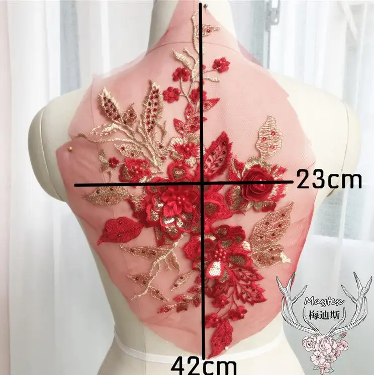Bead Fabric Flower Venise Floral Lace Sewing Applique Lace Collar Neckline Collar Diy Craft Neckline Sewing Accessories 1 Piece lace fabric,lace garment accessories,lace sewing supplies,lace accessories,lace sewing accessories,clothing craft accessories