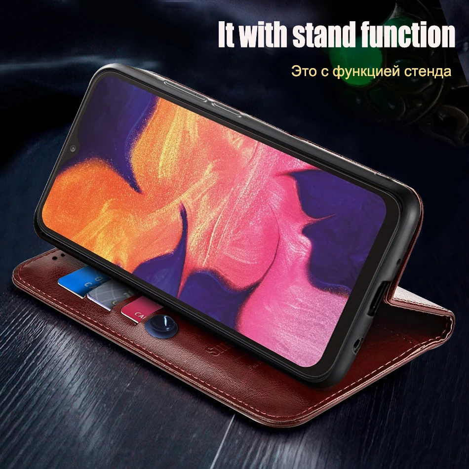 Phone Case Leather Case Leather Phone Case For Samsung Galaxy A10 Crocodile texture leather Cover