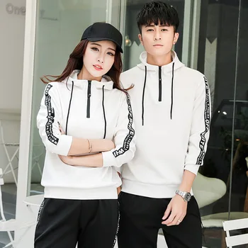 

Season Couple Suit 2020 Leisure Lian Cap Two-piece Set Female Sports Leisure Running Suit Male