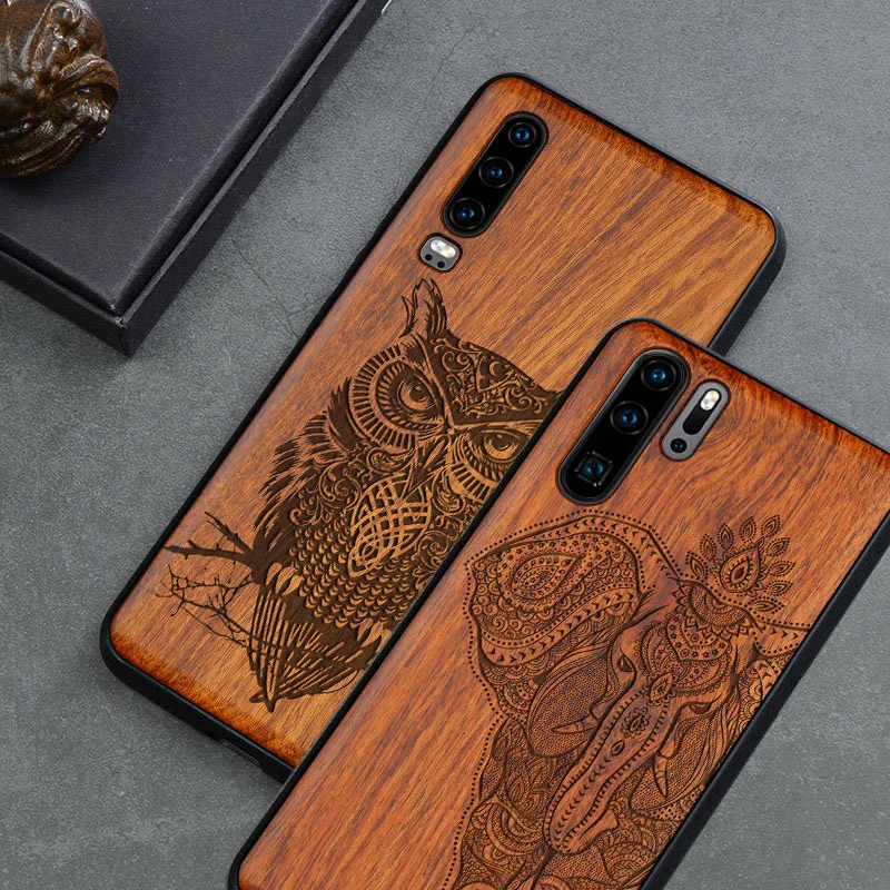 Роскошный Деревянный чехол для телефона Huawei P30 Lite P20 Pro чехлы из дерева и ТПУ