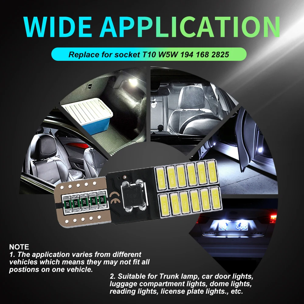 10pcs T10 W5W 194 168 2825 158 825 501 LED ���� �ڵ��� 4014 24SMD12V ���� ���� ��� ���� ���� ��� ����� �Ķ��� ������