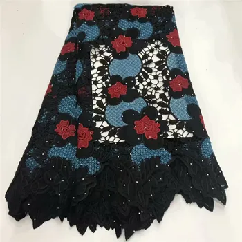

2019 Latest Guipure Lace Cord Lace Embroiderey French African Cord Lace Fabric High Quality Nigeria Lace Fabric dress df12-1