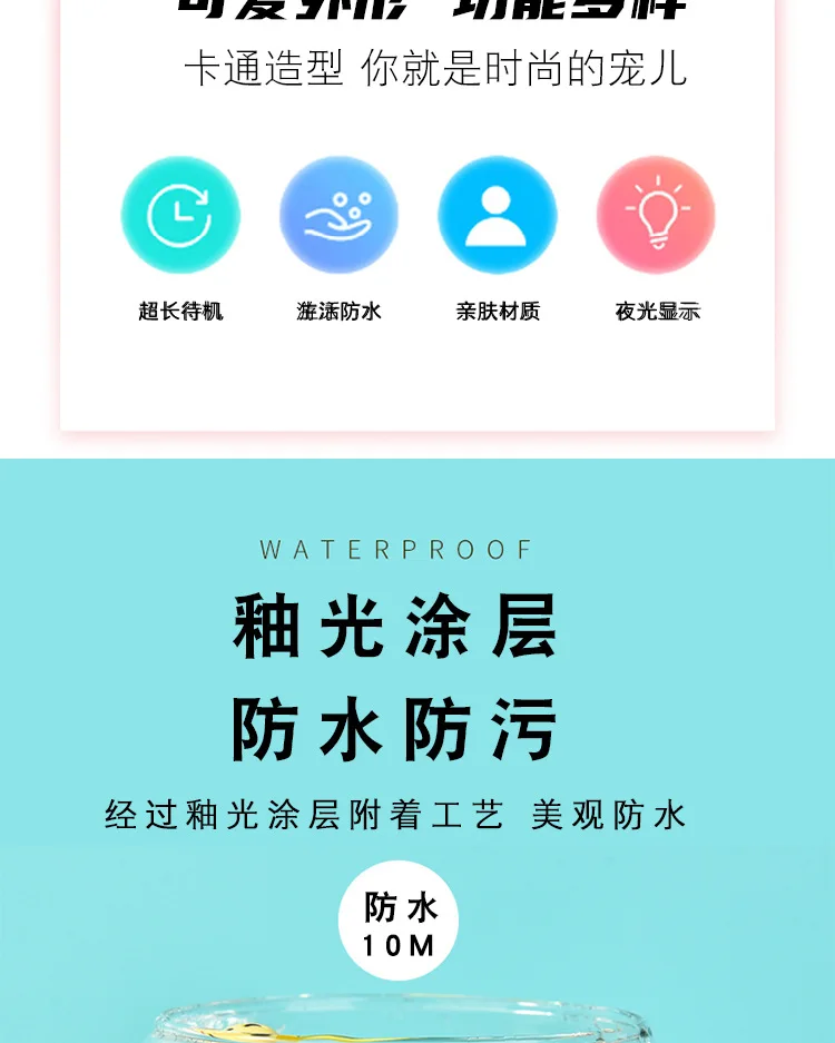 Children's Cartoon Watch LED Display Screen Waterproof Touch Electronic Watch Boy Girl Cartoon Bracelet Watch for Gift Reloj