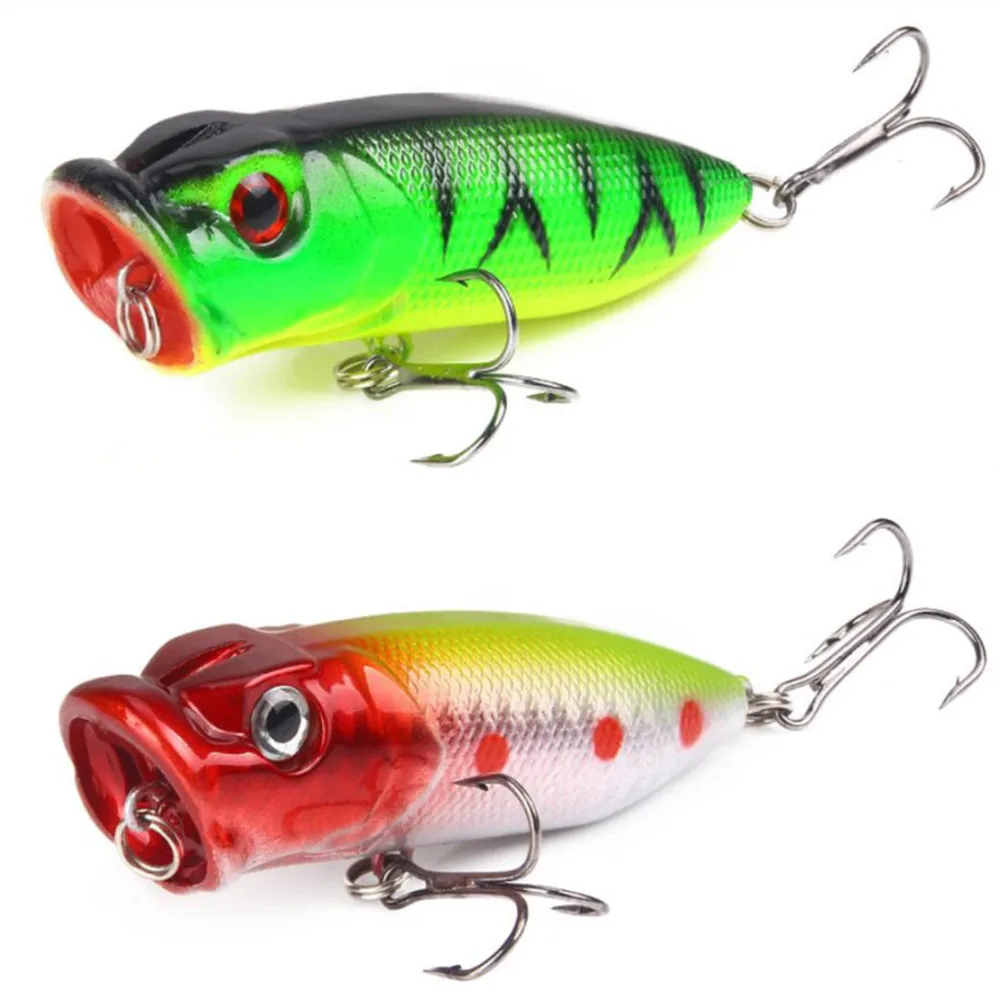 1 Pcs Fishing Lures 65mm/10g5 Topwater Popper Bait 5 Color Hard Bait Artificial Wobblers Plastic Fishing Tackle with 6# Hooks