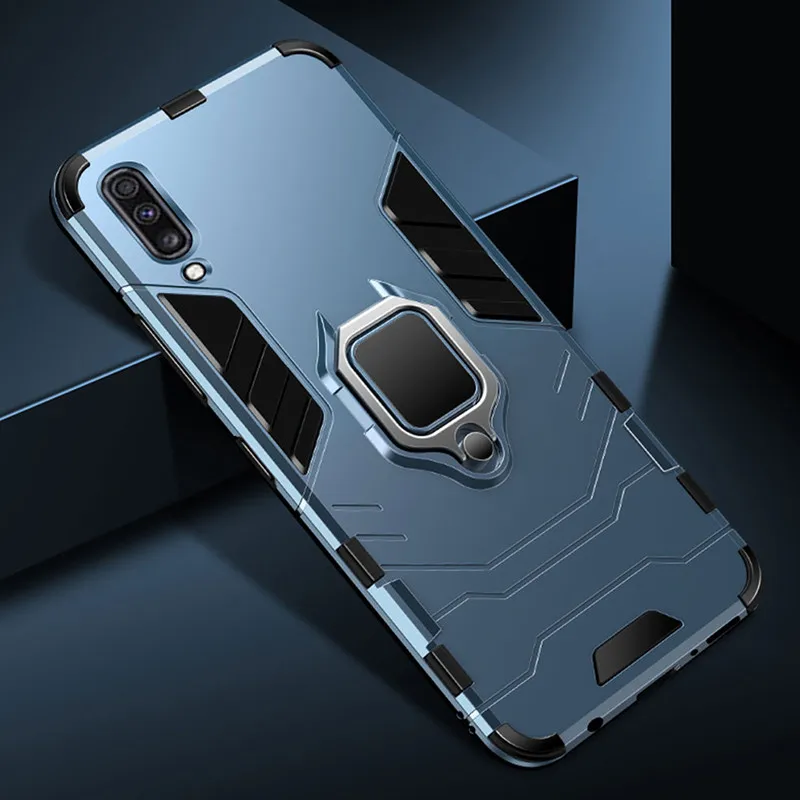 Blue Защитный чехол для samsung A70 A50, чехол-бампер с магнитным кольцом из ТПУ+ поликарбоната, чехол для samsung Galaxy A50 A 50 A70 A 70, защитный чехол - Цвет: Blue