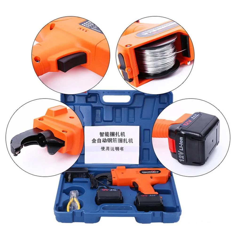 Electric Pipe Threader Automatic Cordless Rebar Strapping Machine With Accessories Rechargeable Handheld for Building Rebar Tier