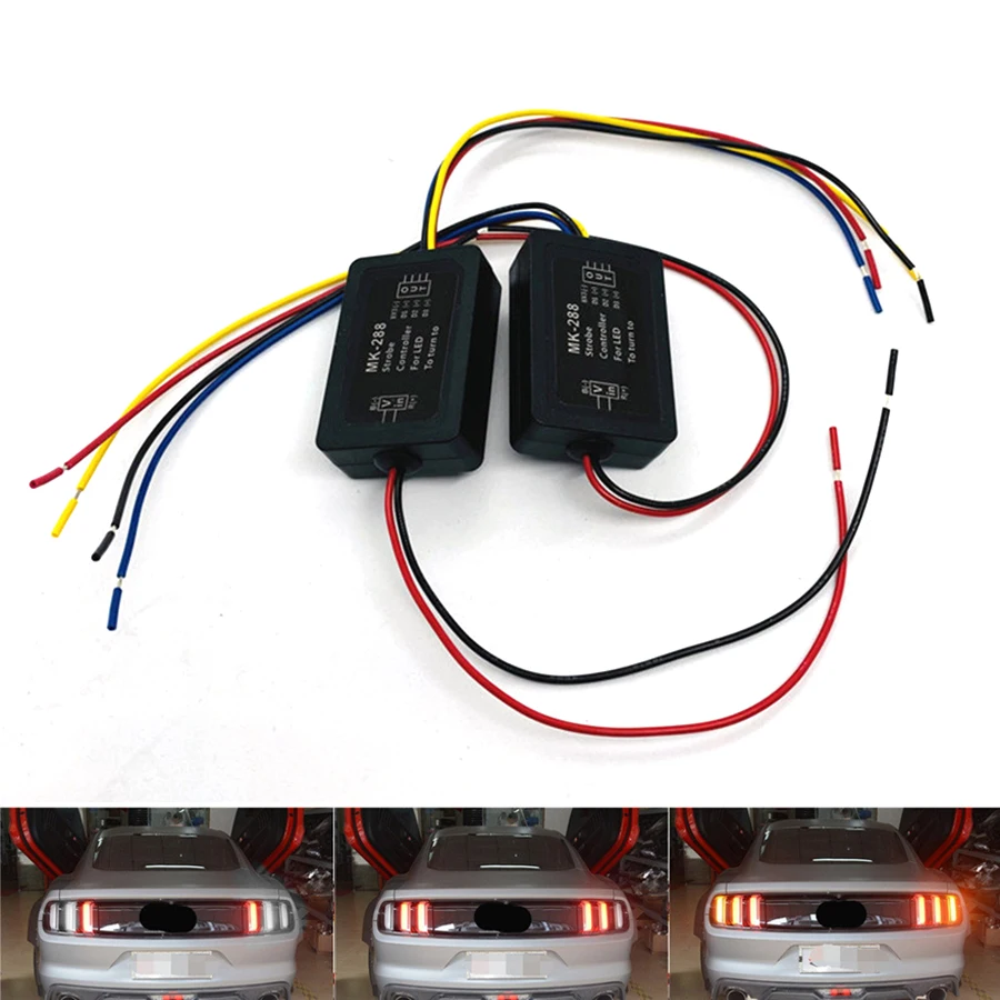 

2pcs Car Turn Signal Light Module Boxes 3 Sequential Dynamic Blinking Module 12V DC Universal