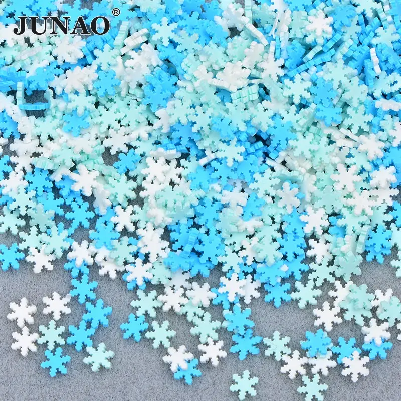 Blue Flowers JUNAO, 10 г, 5 мм, цветная полимерная глина, наклейки для ногтей с фруктами, сделай сам, чехол для телефона, декоративные бусины для скрапбукинга, поделки своими руками - Цвет: Blue Flowers