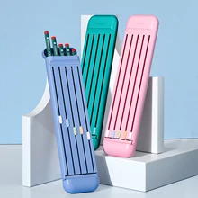 

8 in 1 Pens Storage Box With 5 Pencils 1 Eraser and 1 Ruler Kawaii Stationery Storage Box Desk Organizer School Supplies Gifts