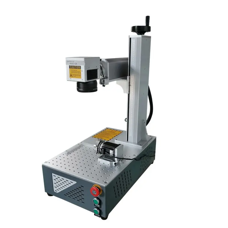 

rotary attached 20w fiber laser marking machine Air cooling mini machine engraver metal ring desktop cover car key jewelry