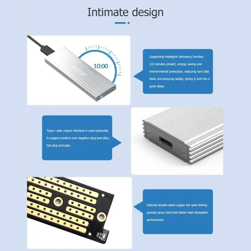 ORICO PRM2-C3 USB3.1 тип-c к M.2 NVME SSD чехол PCIE к тип-c HDD Box USB3.1 GEN2 10 Гбит/с SSD чехол для Windows/Mac/Linux