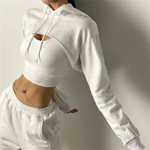 Long Sleeve Open Front Sports Cropped Hoodie  Fitness fashion outfits,  Womens workout outfits, Active outfits