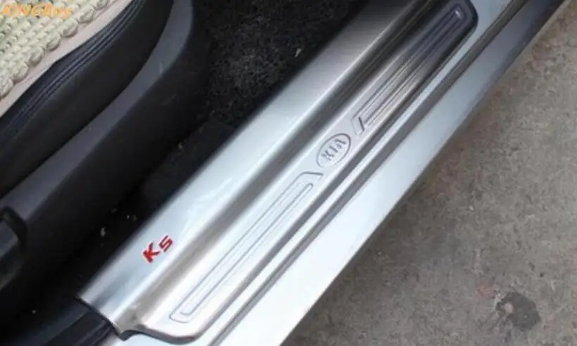 Для Kia K5 2011- наружная, дверная Накладка порога приветствуется педаль из нержавеющей стали автомобильный стильный аксессуар - Цвет: 2
