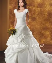 

Promotion Rushed Natural free Shipping Long Modest White/ivory Short Sleeves Bridal Gowns Custom Made Bespoke Wedding Dresses