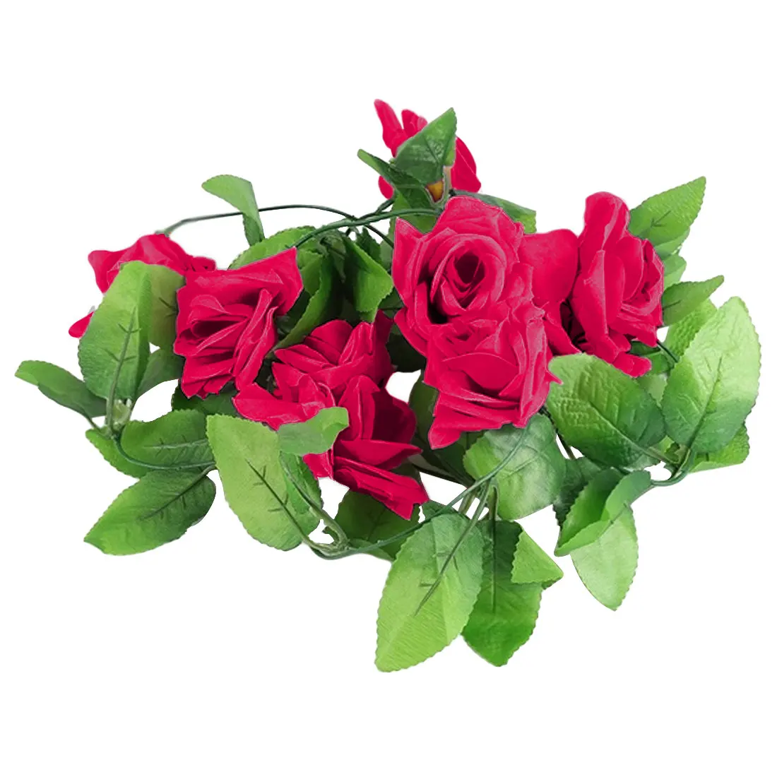 Rose Red 230 см шелк искусственный плюща розы лоза цветы лоза с зелеными листьями для дома Свадебные украшения поддельные листья diy висячая гирлянда - Цвет: Rose Red