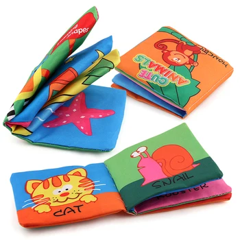 

Baby Educational Toys 6PCS Interactive Soft Nontoxic Fabric Baby Cloth Book Early Educational Toy For Children Infant Baby
