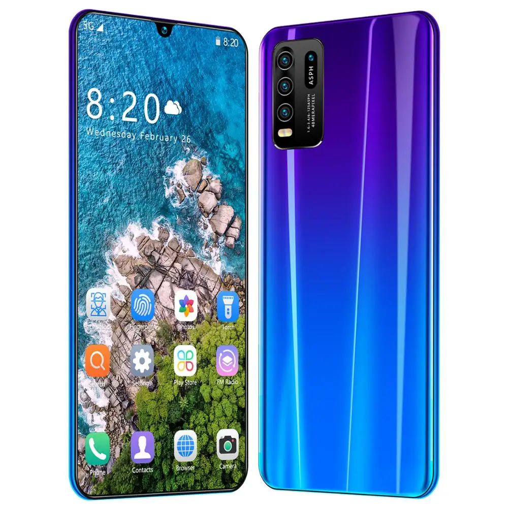 Global Version Y50 7.5-Inch Large Screen Smart Android Phone 8GB RAM 6800mah Send Mobile Phone Case 4G LTE Smartphone Free Ship