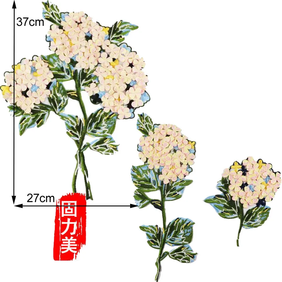 

1pc big size 3d pink hydrangea flower sewing on patch lace applique high quality