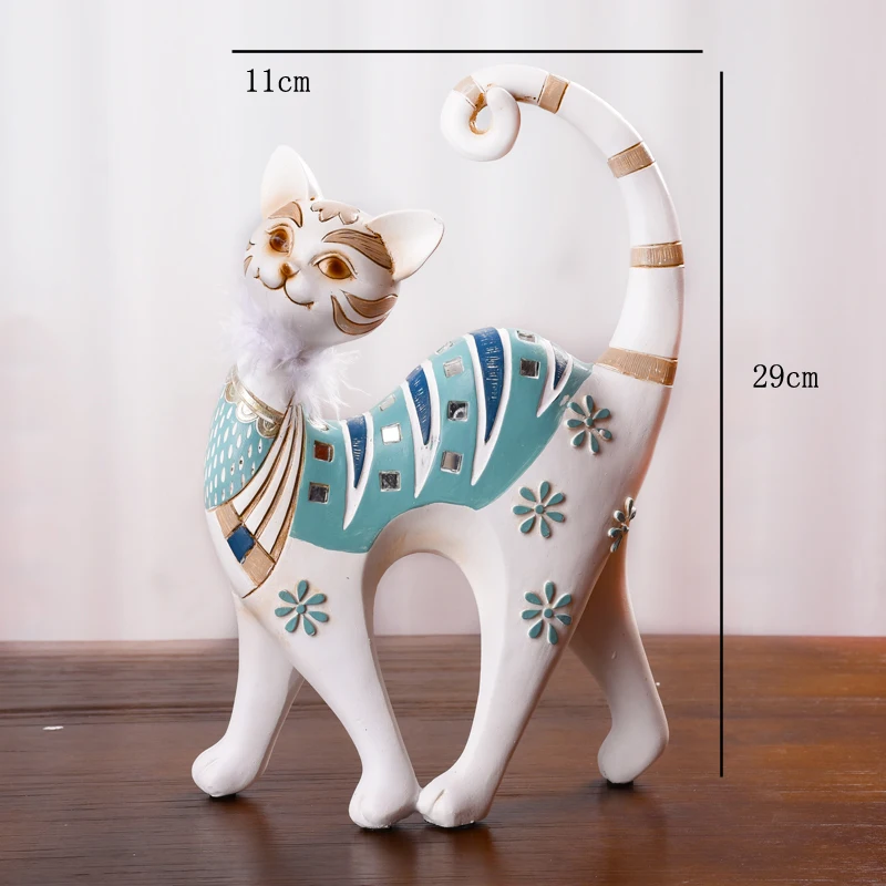 European Animals Figurine Resin Cute Cat Shape Statue Art Sculpture Figurine Craftwork Home Decoration Accessories images - 6