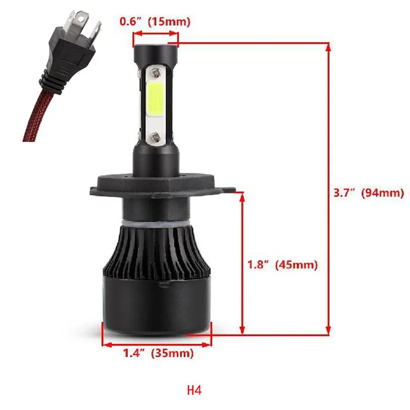 ASLENT 4 Side Lumens COB 100W 12000lm LED Bulb H4 H7 H11 H13 HB3 9005 HB4 9006 9004 9007 Car Headlight Auto Headlamp Light 12v led car lights led lights led bulbs led headlights led car headlights car headlamps