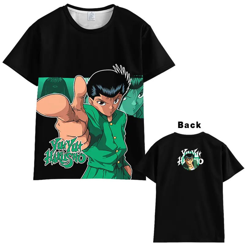 10 Японское аниме YuYu Hakusho Футболка мужская женская с коротким рукавом летнее платье мультфильм yu hakusho топы унисекс Harajuku футболка - Цвет: 10
