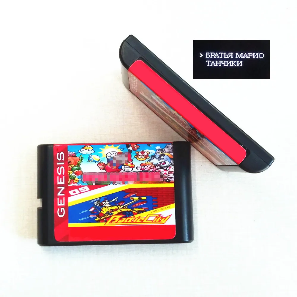 16 бит игровой Картридж для SEGA GENESIS MegaDrive или Клон системы супер Марио и битва Город русский Verion