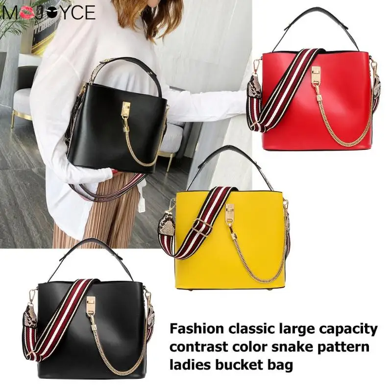 

PU Casual Fashion Bucket Bag Women Handbags Chic Shoulder Strap Bags Lady Shoulder Bag Large Capacity Composite Bags Handbags