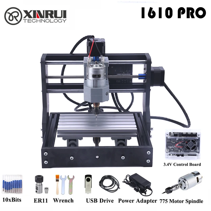 USB CNC 1610 3Axis PCB Milling Wood Router Laser Engraving Machine GRBL Control 