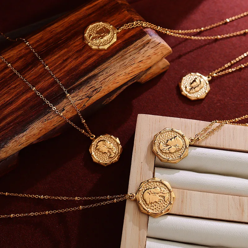 Simple gold coin necklace best sale