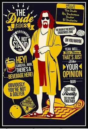 

More Style Choose The Big Lebowski Movie Film Print Silk Poster Home Wall Decor 24x36inch