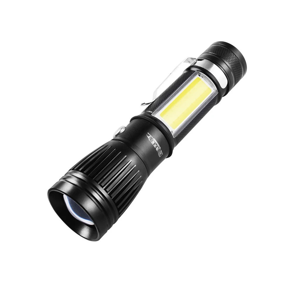 

Flashlight T6 LED Aluminum Alloy USB Rechargeable Camping Flashlight Four-Speed Dimming Outdoor Glare Flashlight With Side Light
