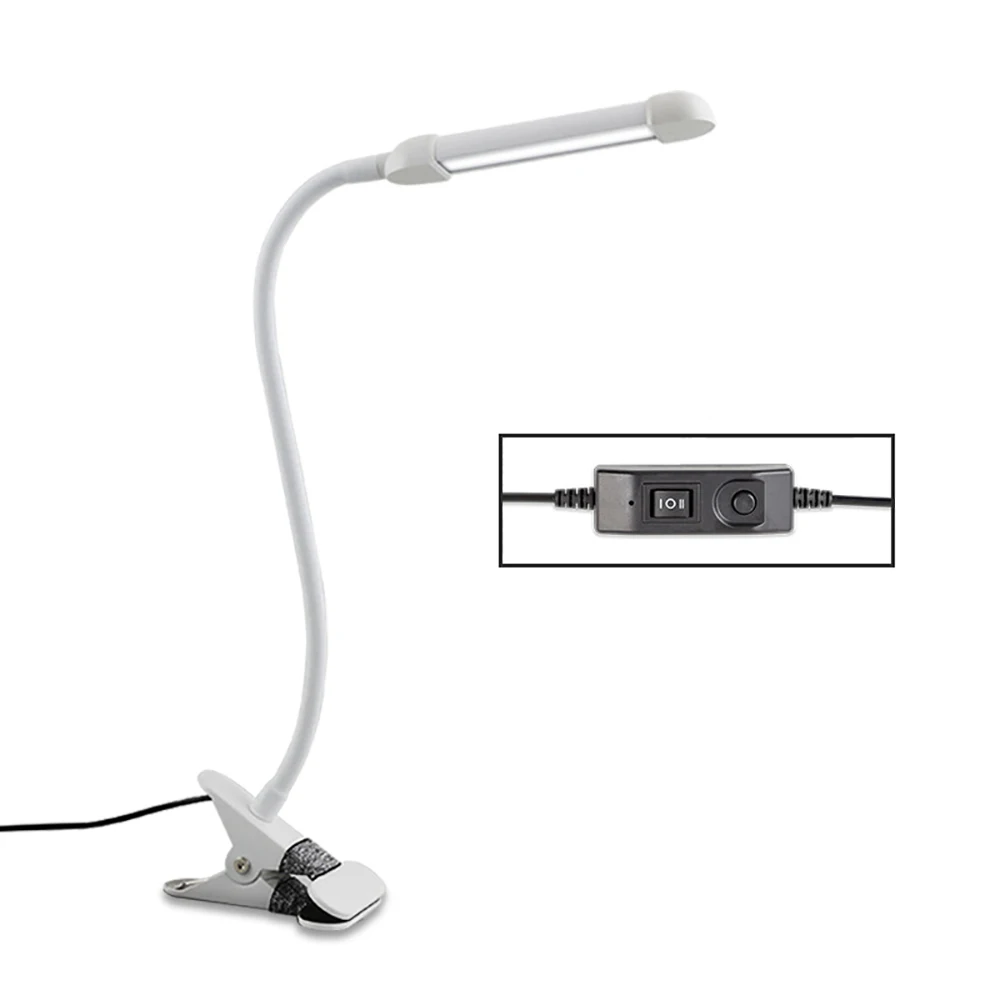 USB питание 6 Вт Светодиодная регулируемая настольная лампа три цвета температуры клип на кровать лампа металлический шланг освещение для комнаты в общежитии чтение работа