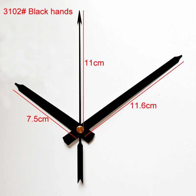 S Shaft Clock Hands 3102black (just Hands) Metal Aluminum Diy Hands