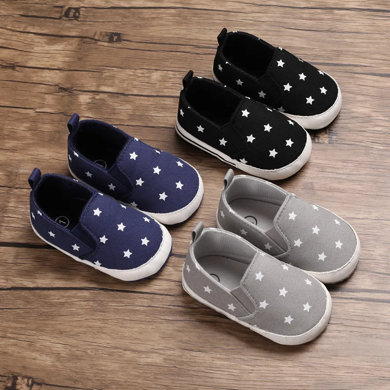 

Baby Shoes For Newborn Print Stars First Walkers Baby Boy Girls Shoes Soft Sole Anti-slip toddler Crib fashion Shoes for kids