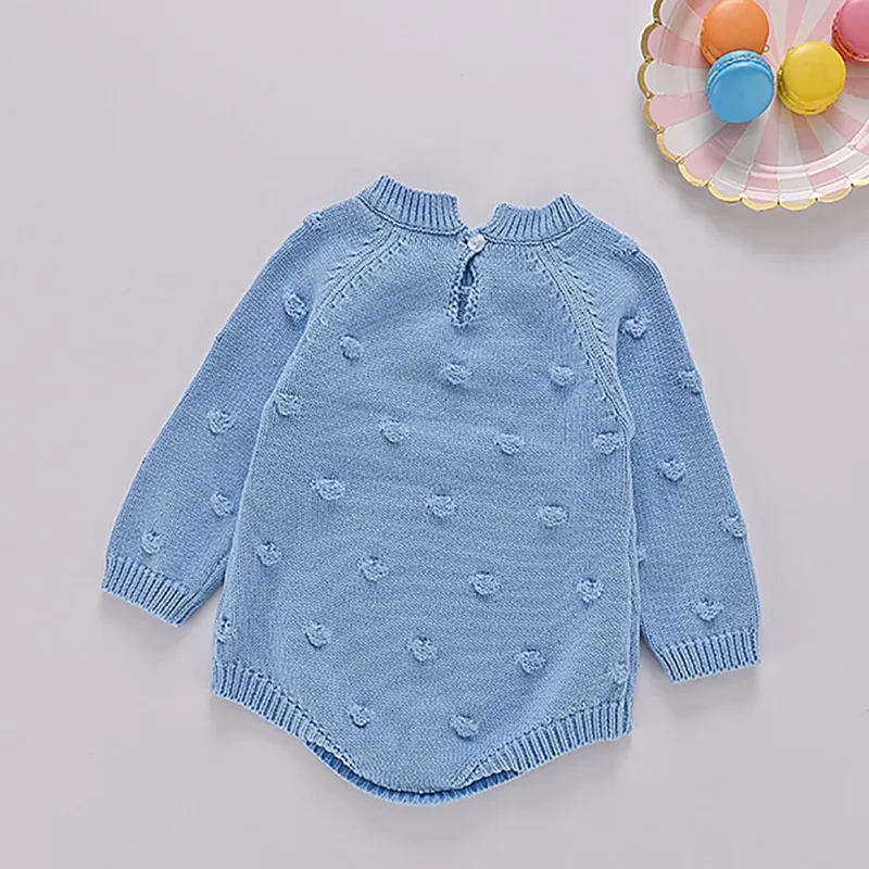 Свитер для маленьких девочек; Детский комбинезон с длинными рукавами; Зимний вязаный милый комбинезон; Одежда для новорожденных; детские свитера; одежда