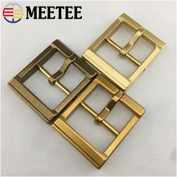 

Meetee 1pc ID40mm Pure Copper Belt Buckle Men Belt Brass Pin Buckles Head for 37-39mm Band DIY Leather Craft Jeans Accessories