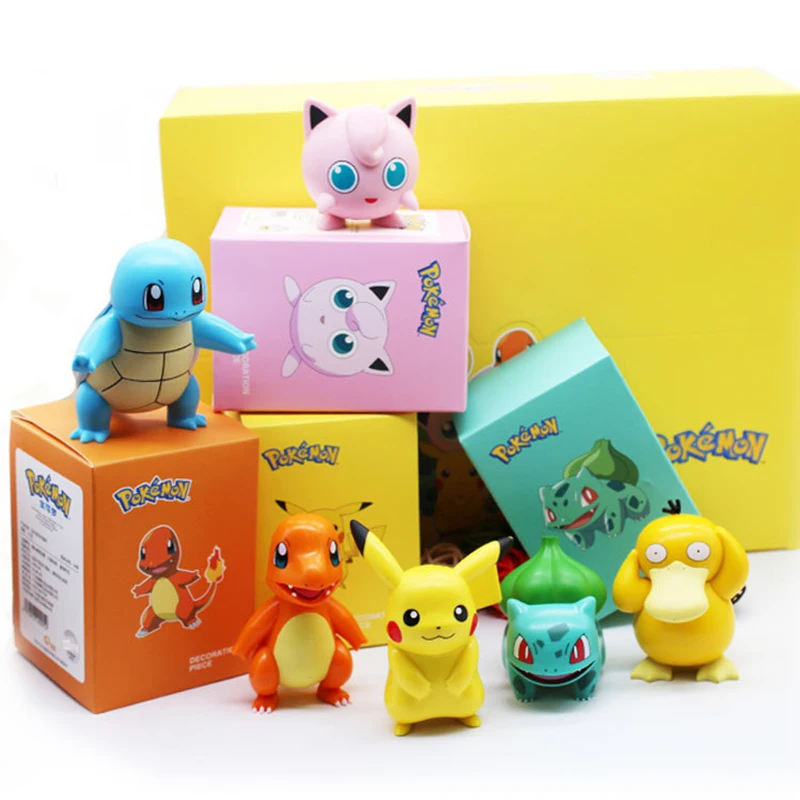 

Pokemon Action Figures Anime Pocket Monster Model Toy PokÃ© Bulbasaur Charmander Squirtle Psyduck Jigglypuff