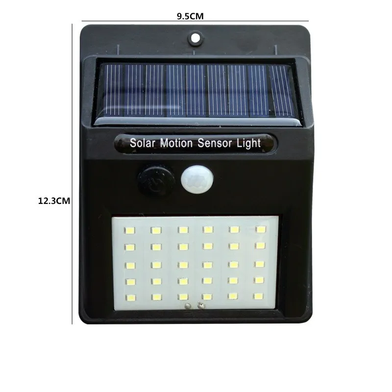 30 LED solar lamp 30 светодиодный светильник на солнечной батарее, уличный солнечный светильник с датчиком движения PIR, настенный светильник, водонепроницаемый солнечный светильник на солнечной батарее для украшения сада - Испускаемый цвет: 30 LED solar lamp